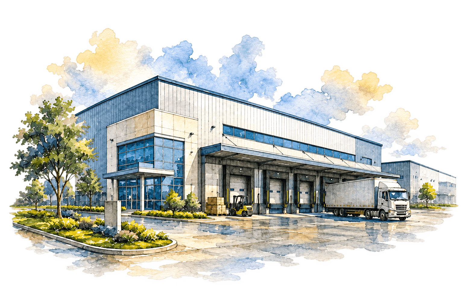 Contemporary industrial warehouse and logistics facility